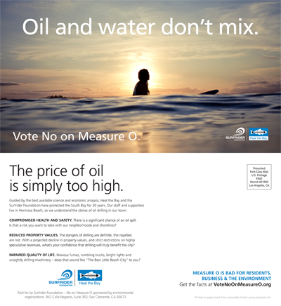 Surfrider-Heal the Bay Vote No on Measure O Postcard #1 February 25-26, 2015