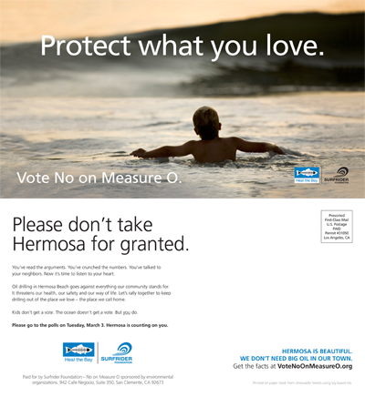 Surfrider-Heal the Bay Vote No on Measure O Postcard #2 February 28-March 2, 2015